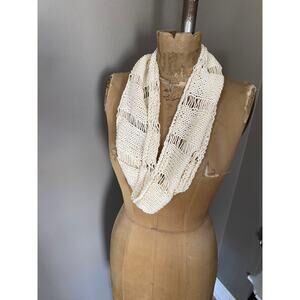 Hand Knit Cotton Small Infinity Scarf